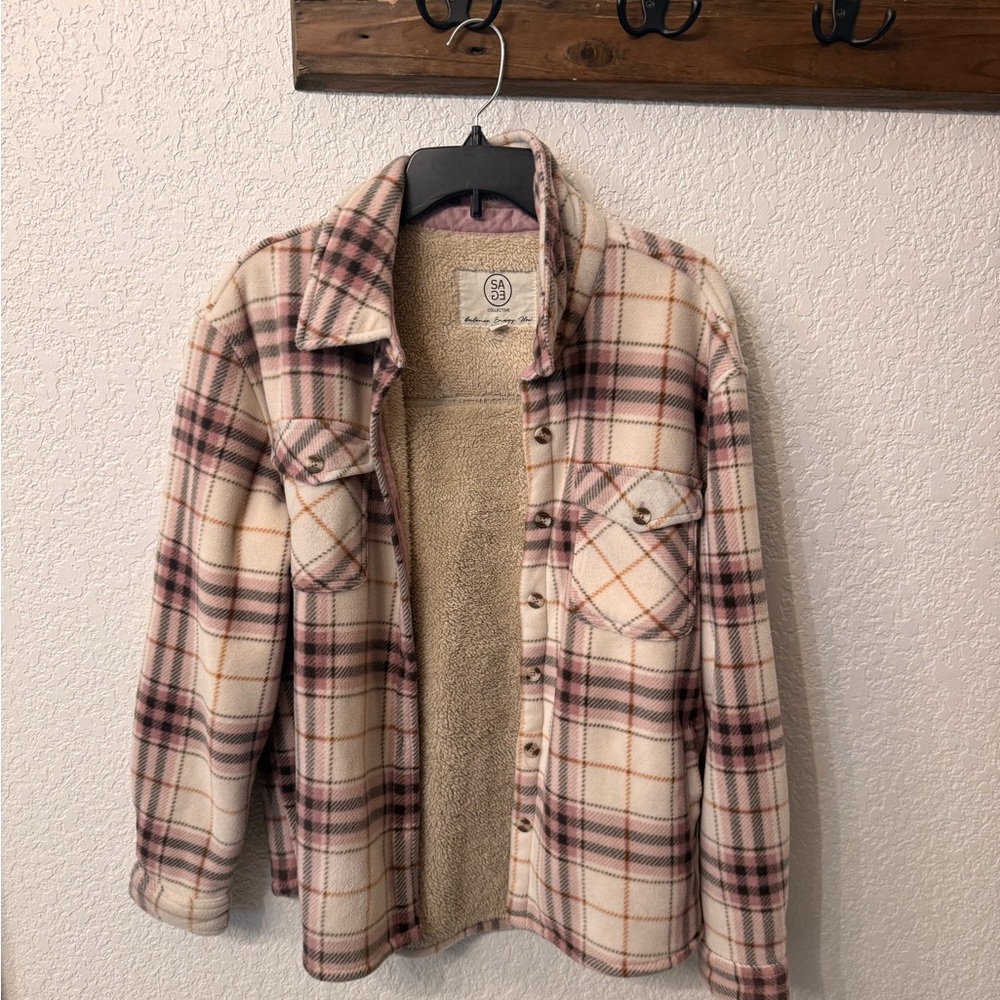 Plaid Sherpa-Lined Jacket